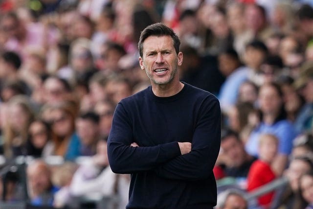 Manchester City manager Gareth Taylor gestures on the touchline during the Barclays Women’s Super League match at the Joie Stadium, Manchester. 