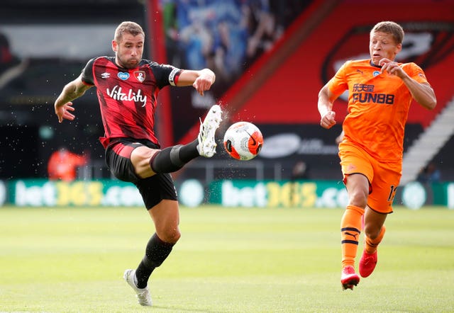 Bournemouth defender Steve Cook, left, offered a frank assessment of Bournemouth's performance against Newcastle