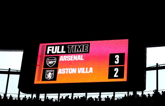 Arsenal v Aston Villa – Premier League – Emirates Stadium