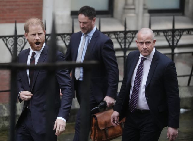 The Duke of Sussex leaving the Royal Courts of Justice on Wednesday afternoon 