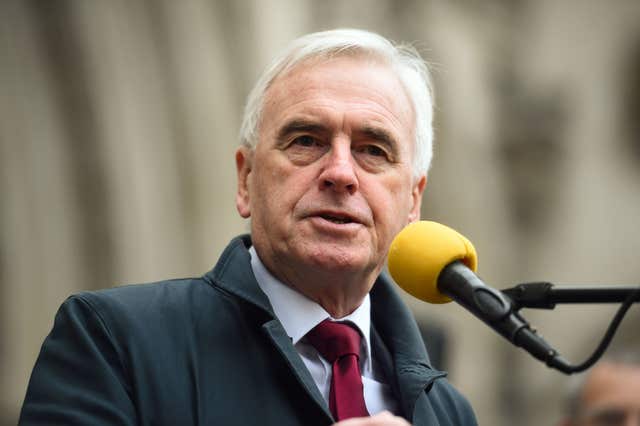 Shadow chancellor John McDonnell