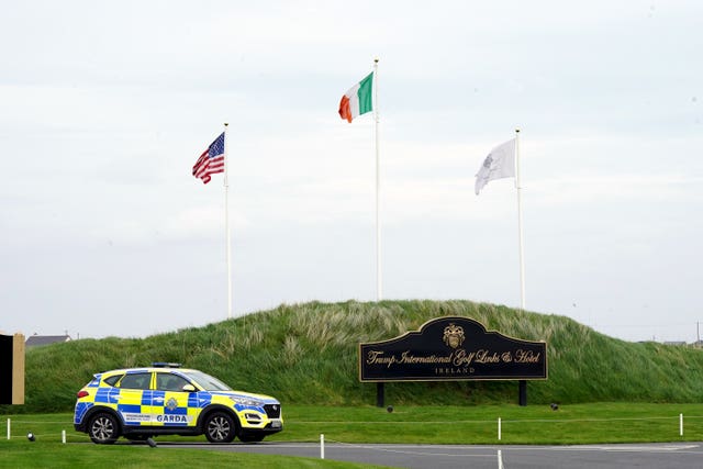 Gardai outside Trump International Golf Links & Hotel in Doonbeg