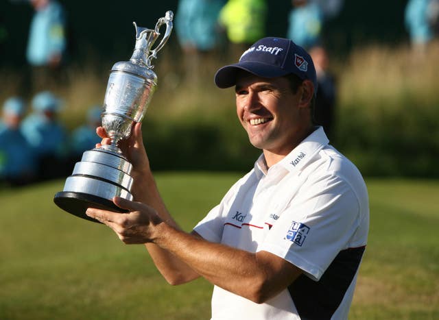 Padraig Harrington celebrates with the trophy after winning the 2008 Open at Royal Birkdale