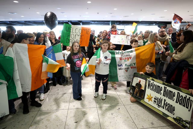 Families and friends waiting at Terminal 1 of Dublin Airport