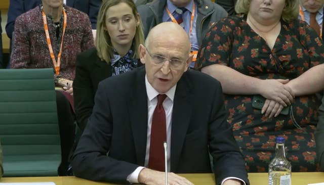 Defence Secretary John Healey appearing before the Defence Select Committee at the House of Commons