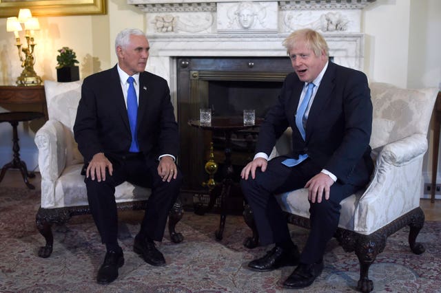 Boris Johnson meets Mike Pence at Downing Street