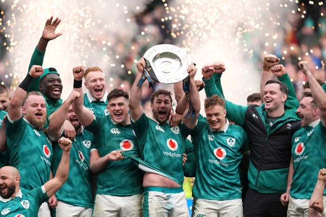 Caelan Doris lifts the Triple Crown trophy