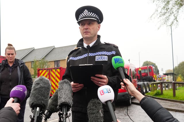 Superintendent Darren Adams, of Northumbria Police, speaking to the media on Wednesday 