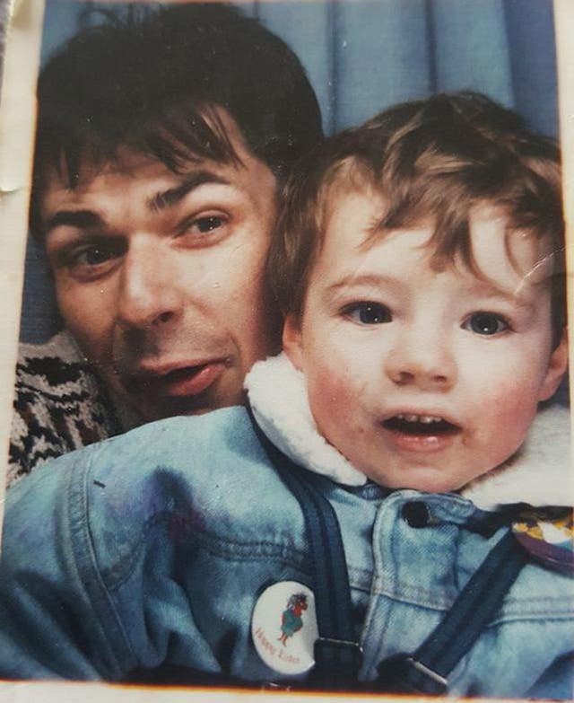 Jason Evans with his father Jonathan, who died when he was four yours old (Jason Evans/PA)