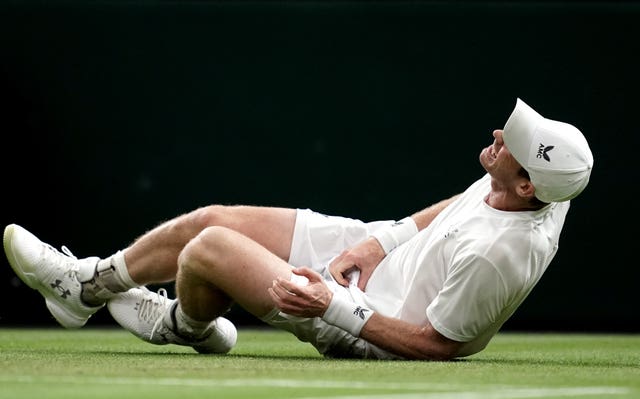 Murray went down injured on set point but was able to see it out