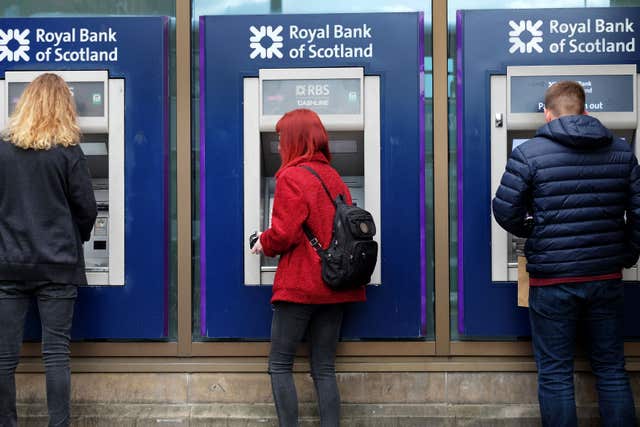 Royal Bank of Scotland is to close 162 branches in England and Wales (Jane Barlow/PA)