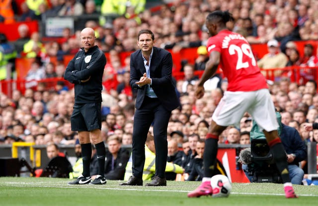Chelsea manager Frank Lampard on the touchline 
