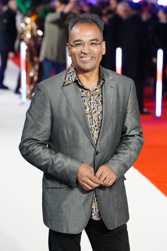 Krishnan Guru-Murthy attending the UK premiere of Napoleon at the Odeon Luxe, Leicester Square, London