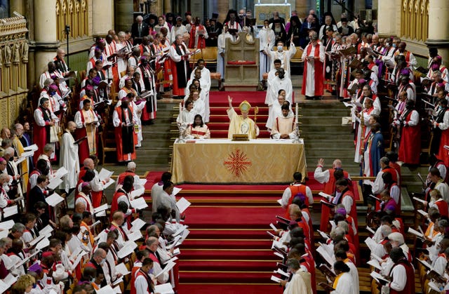The Archbishop of Canterbury Justin Welby leads the opening service of the 15th Lambeth Conference at Canterbury cathedral 