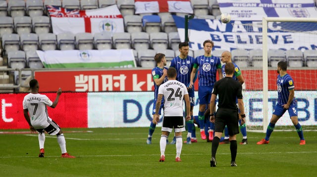Neeskens Kebano's free-kick helped relegate Wigan