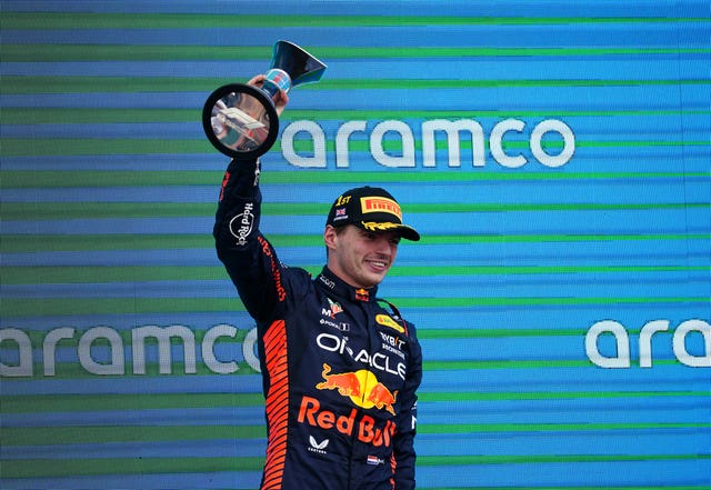 Red Bull’s Max Verstappen celebrates