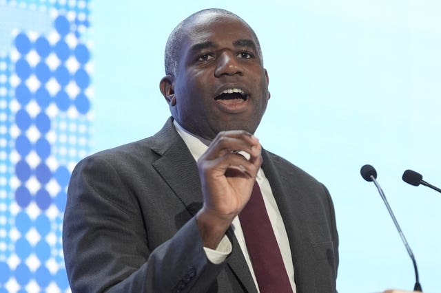 David Lammy gives a speech