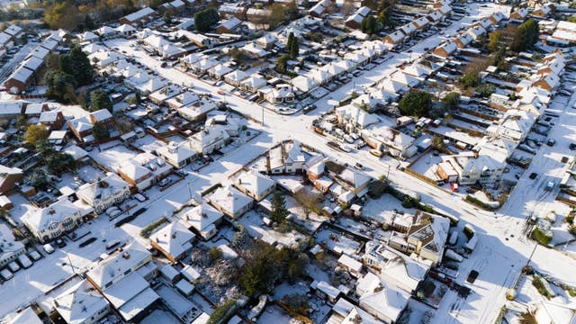 Wolverhampton roads and houses covered in snow