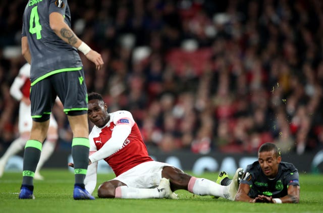 Danny Welbeck was stretchered off in the first half at the Emirates