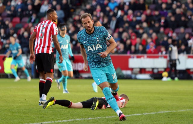 Tottenham's Harry Kane celebrates scoring 