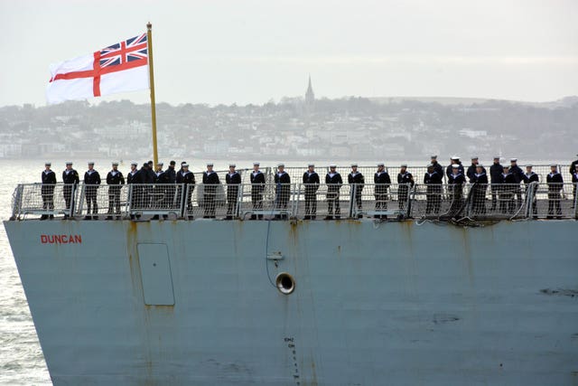 HMS Duncan returns to Portsmouth