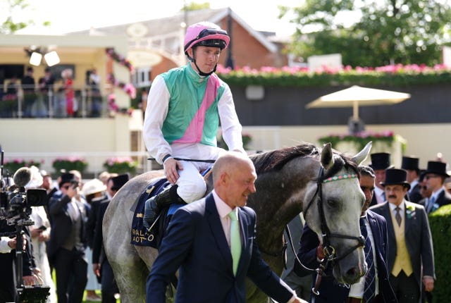 Field Of Gold returns to the Ascot winner's enclosure
