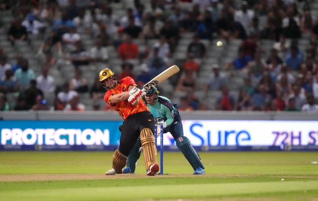 Liam Livingstone hits a six for Birmingham Phoenix