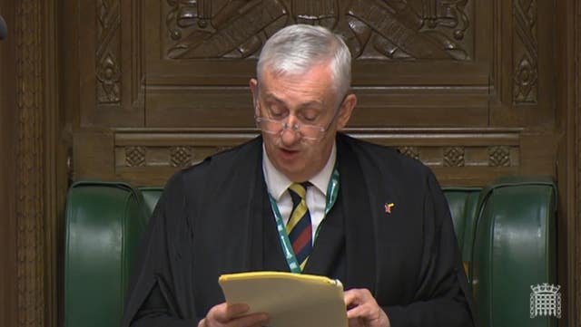 Sir Lindsay Hoyle speaks during Prime Minister’s Questions