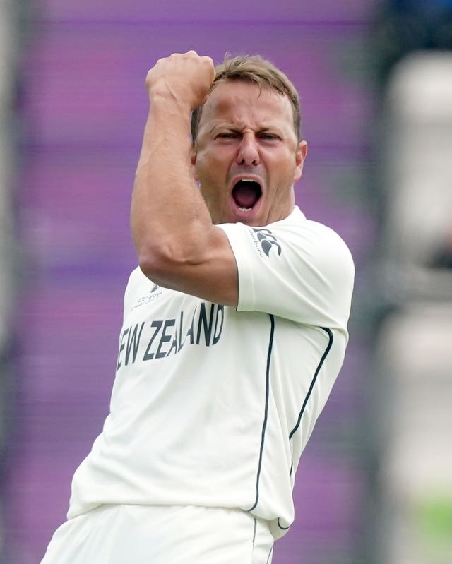 New Zealand’s Neil Wagner celebrates a wicket