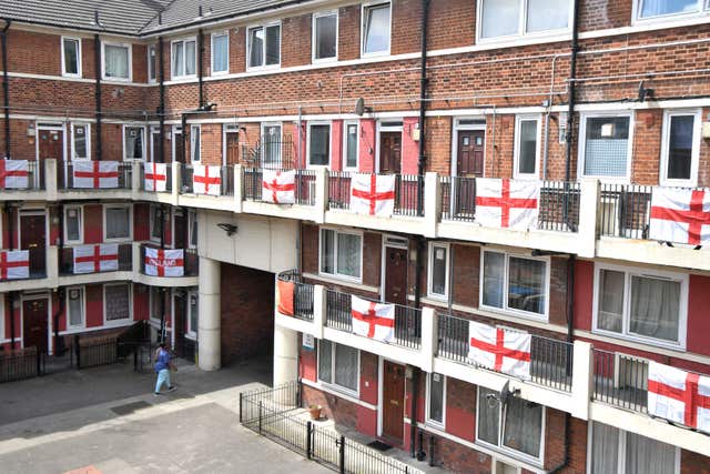 England flags fly on the estate