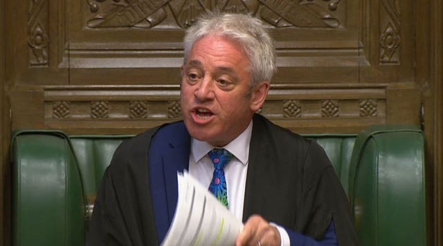 Speaker John Bercow (House Of Commons/PA)