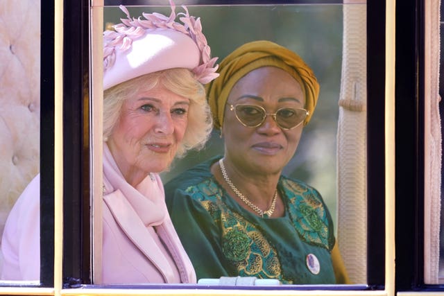 Queen Camilla and first lady Oluremi Tinubu ride to Windsor Castle