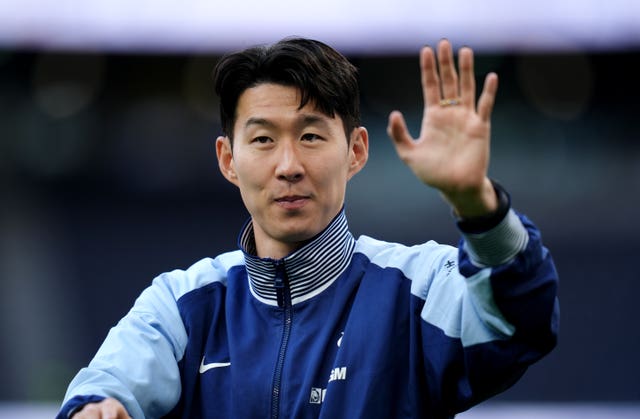 Tottenham captain Son Heung-min waves to the fans