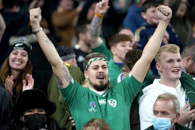 Ireland were backed by a capacity crowd at the Aviva Stadium in Dublin for the first time since February 2020