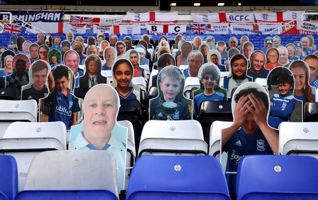 Cardboard cut-outs replaced real supporters at matches played following the resumption of the 2019-20 season 