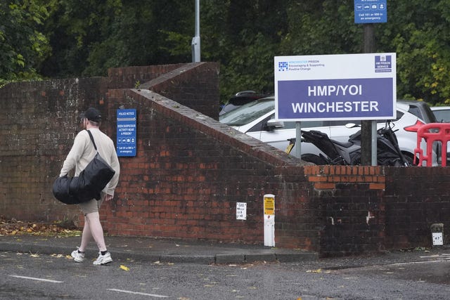 A person leaving HMP Winchester in Hampshire
