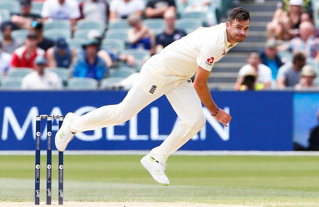 England’s James Anderson bowls during day four of the Ashes Test match at the Adelaide Oval, Adelaide.