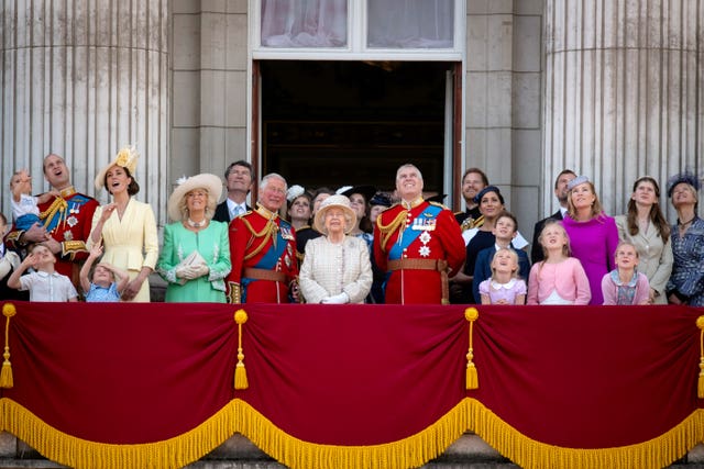 The royal family on the balcony (Victoria Jones/PA)