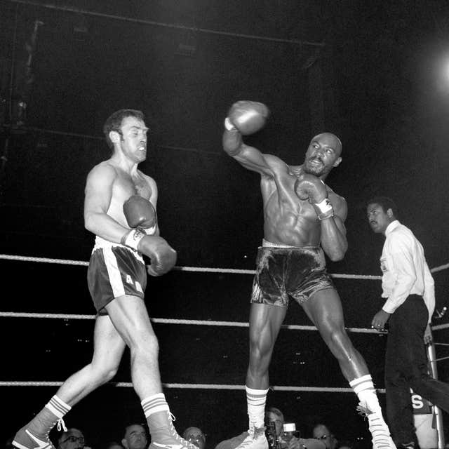 Marvin Hagler, right, captured the world middleweight title by defeating Alan Minter in 1980 (PA)