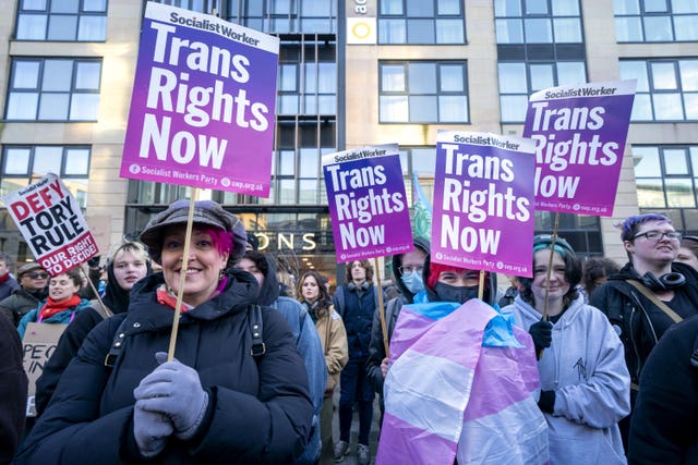 Trans rights protestors