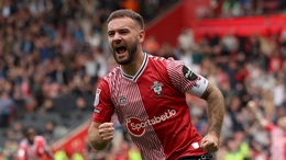 Southampton’s Adam Armstrong hit two against Leeds.