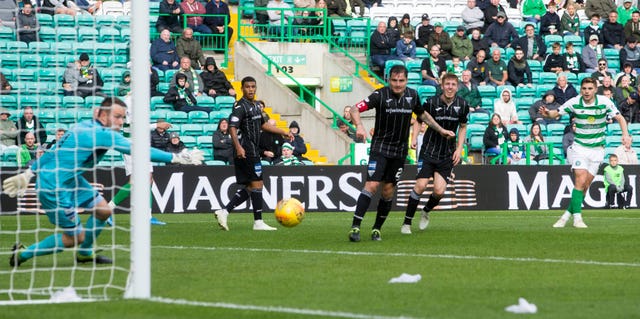 James Forrest's deflected strike in extra-time helped Celtic get past Dunfermline in the Betfred Cup