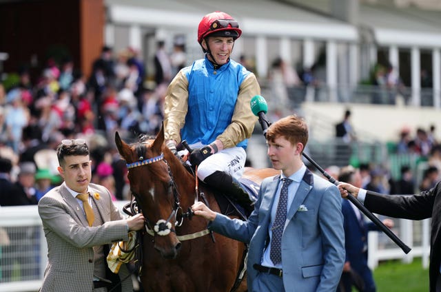 James Doyle aboard Shareholder after winning the Norfolk Stakes