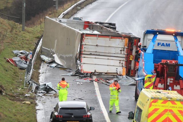 Driving conditions were hazardous (Danny Lawson/PA)