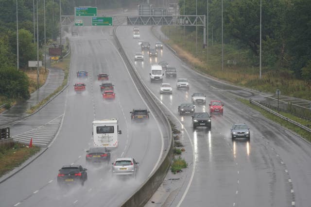 The A46 near Coventry during rain showers on July 19 