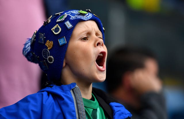 A young Everton fan at Turf Moor