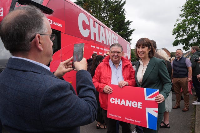 Shadow Chancellor Rachel Reeves (right) holds a 