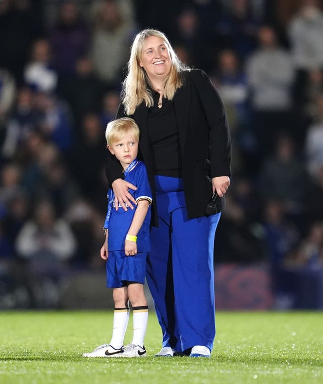 Emma Hayes with her son