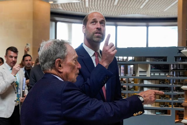 The Prince of Wales talks to former mayor of New York Michael R Bloomberg