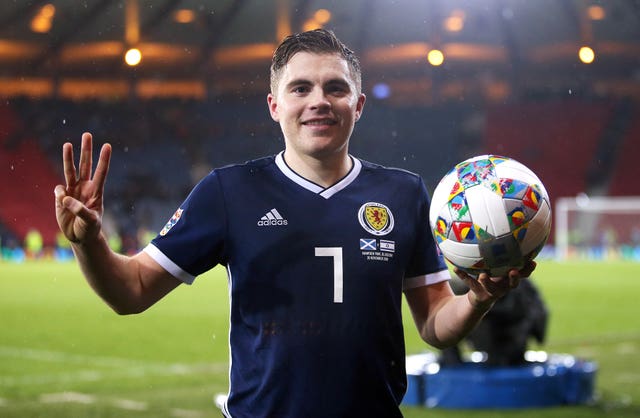 James Forrest netted a hat-trick against Israel 